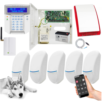 SYSTEM ALARMOWY PARADOX SPECTRA SP4000 + 5 CZUJEK BINGO Plus + K32LCD+ + GSM2000 + SP-4001R
